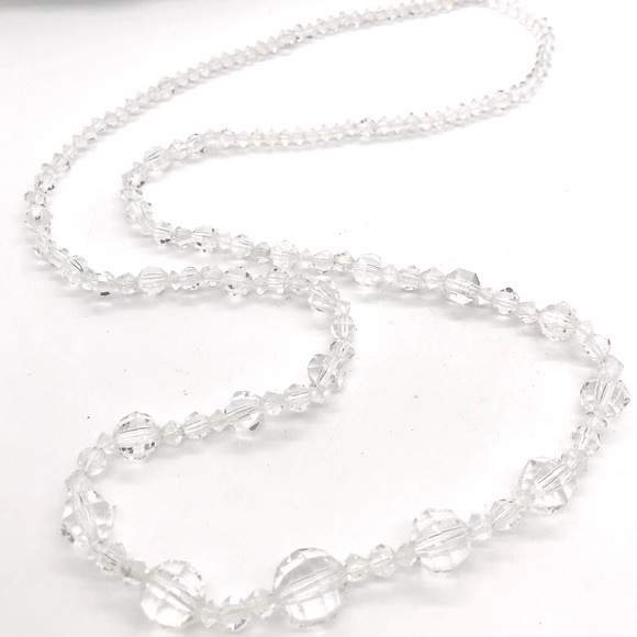 Vintage Crystal Clear Bead Necklace